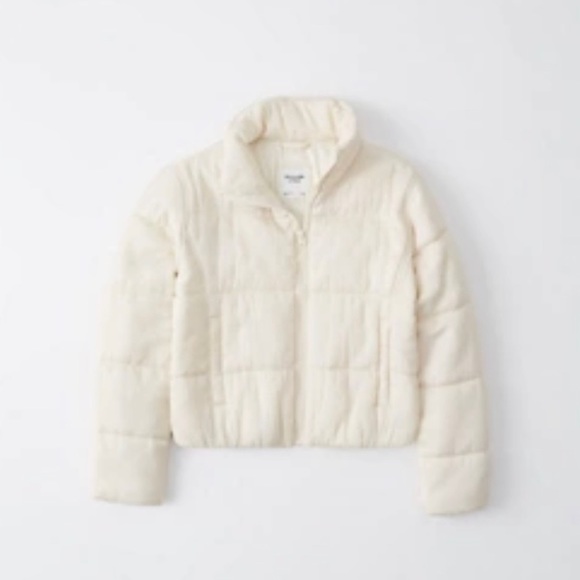Abercrombie & Fitch - Super Soft Lightweight Puffer - Off White - Picture 2 of 3